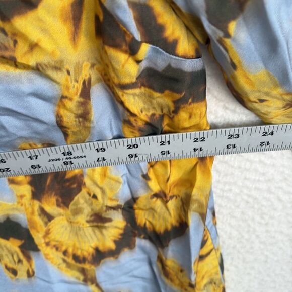 J Crew Long Amelia shirtdress in floral drapey viscose twill Womens Large Blue - Picture 7 of 9